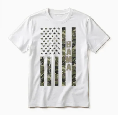 Bama Alabama United States Distressed Camo W Us Unisex T-Shirt - White