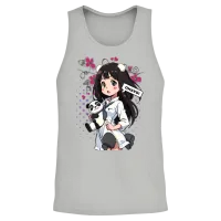 Retro-Chibi - Unisex Lightweight Terry Unisex Tank Top - Ash – 2