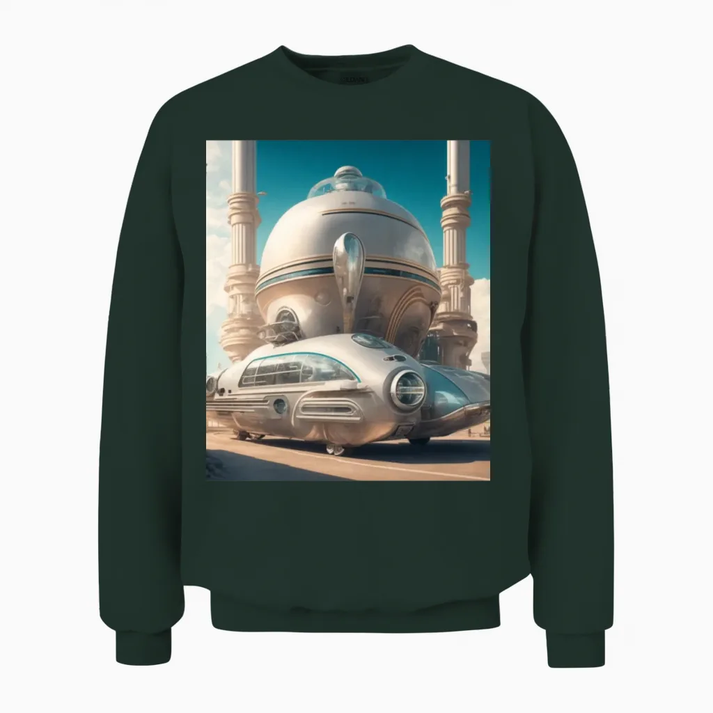 Retro Futurescape Unisex Sweatshirt - Forest