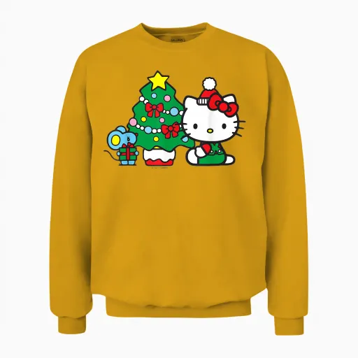 Hello Kitty Christmas Tree Unisex Sweatshirt - Gold