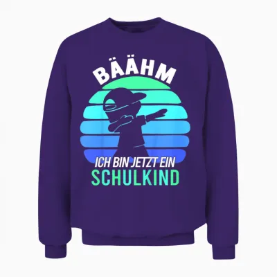 Kinder Bäähm!!! Schulkind 2026 Schuljunge Einschulung Junge Unisex Sweatshirt - Purple