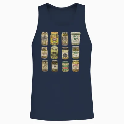 Funny Canned Pickles Unisex Tank Top - Navy