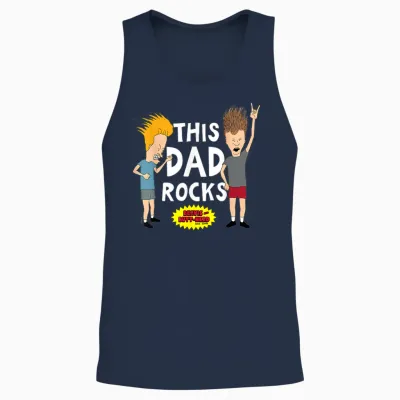 Mtv - Beavis and Butthead This Dad Rocks Unisex Tank Top - Navy