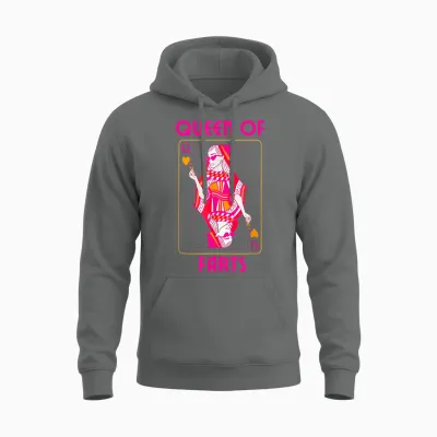 Queen of Farts Embarrassing Joke Adult Humor Unisex Hoodie - Graphite Heather