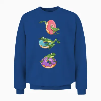 Funny Frogs and Doughnuts Unisex Sweatshirt - Royal