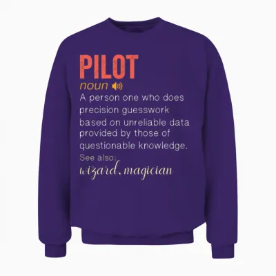 Pilot Funny Definition Unisex Sweatshirt - Purple