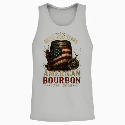 Retro Bourbon Built America Patriotic Whiskey 250 Years Unisex Tank Top - Ash