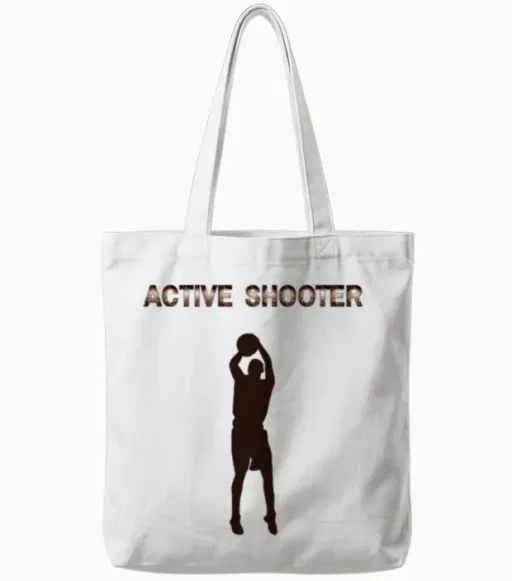 Active Shooter Basketball Tote Bags in White