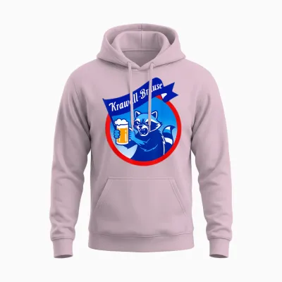 Lustiges Biertrinker Outfit Bier Waschbär Krawall-Brause Unisex Hoodie - Light Pink