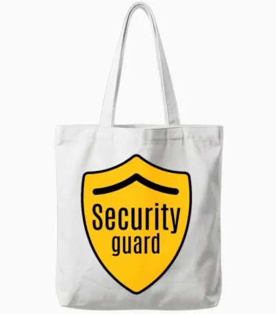 Security Guard Tote Bags - White