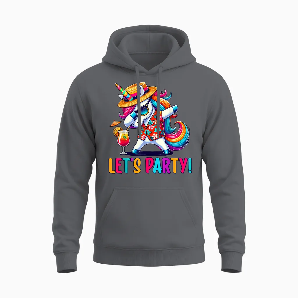 Party Outfit, Unicorn | Women & Men | Party Unicorn, Unicorn Unisex Hoodie in Charcoal