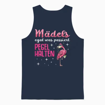 Mädels Egal Was Passiert Pegel Halten Flamingo Sauf Unisex Tank Top - Navy