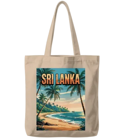Paradise Sri Lanka Beach Travel – Tropical Island Tote Bags - Natural
