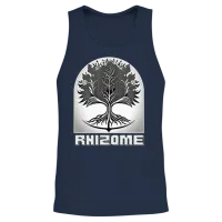 Boho Bloom — Aesthetic Gift Unisex Tank Top - Navy – 2