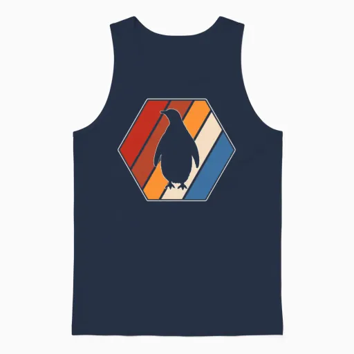 Penguin Retro Unisex Tank Top in Navy