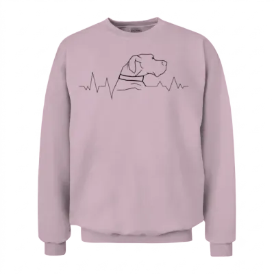 Dog-Breed Great-Dane-Dog Dog-Moms Dog-Dad Unisex Sweatshirt - Light Pink