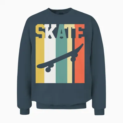 Skate Skater Skateboard Retro Unisex Sweatshirt - Dark Heather