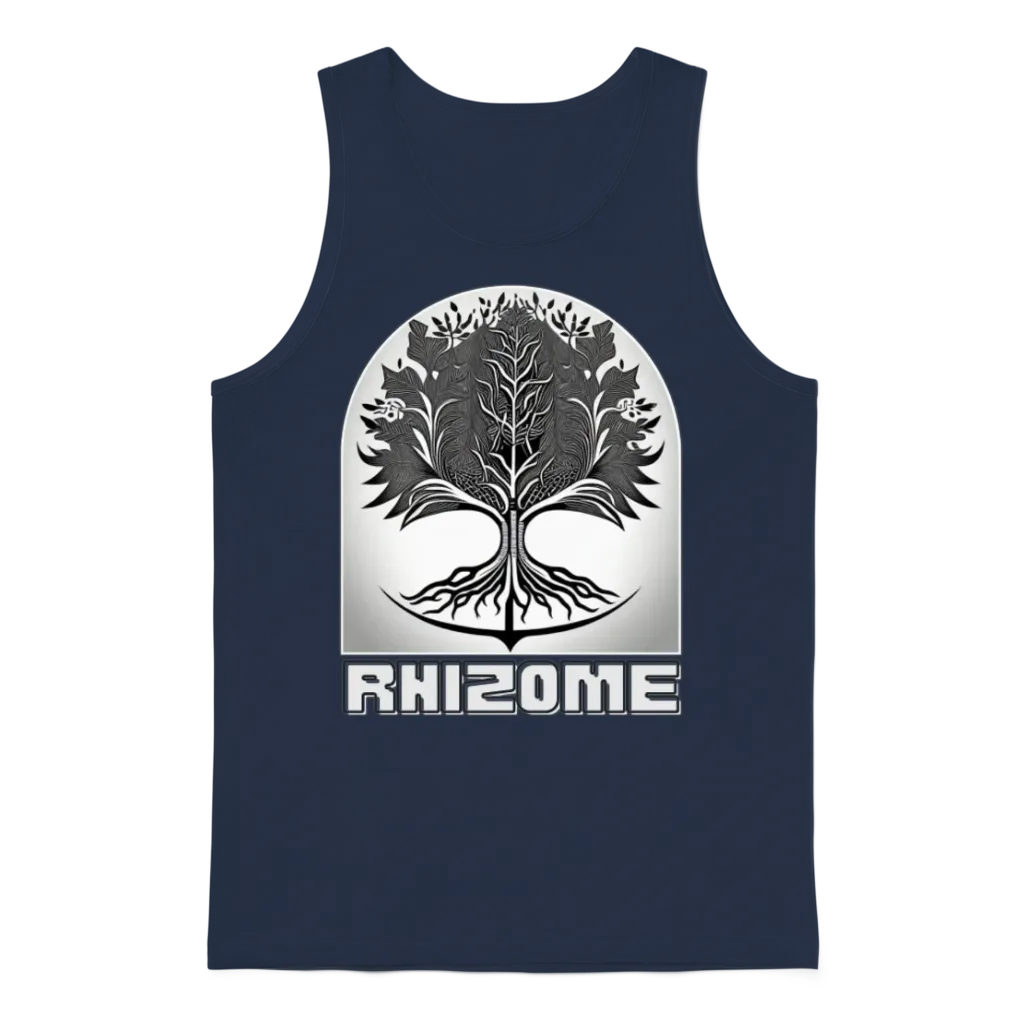 Boho Bloom โ Aesthetic Gift Unisex Tank Top - Navy