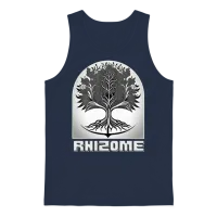 Boho Bloom — Aesthetic Gift Unisex Tank Top - Navy – 1