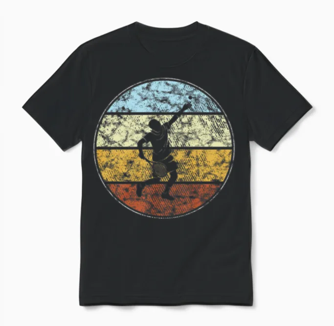 Tennis Retro Unisex T-Shirt in Black