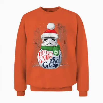 Star Wars Stormtrooper Up to Snow Good Funny Holiday Unisex Sweatshirt - Orange