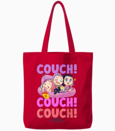 Kpop Demon Hunters Huntrix Couch Officially Licensed Tote Bags - Red