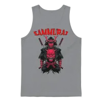 A Striking Vector Japanese Samurai Unisex Tank Top - Sport Grey – 1