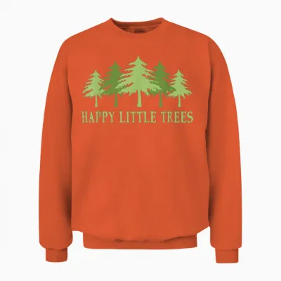 Funny Happy Little Trees T-Shirt Gifts Bob Style Camping Unisex Sweatshirt - Orange