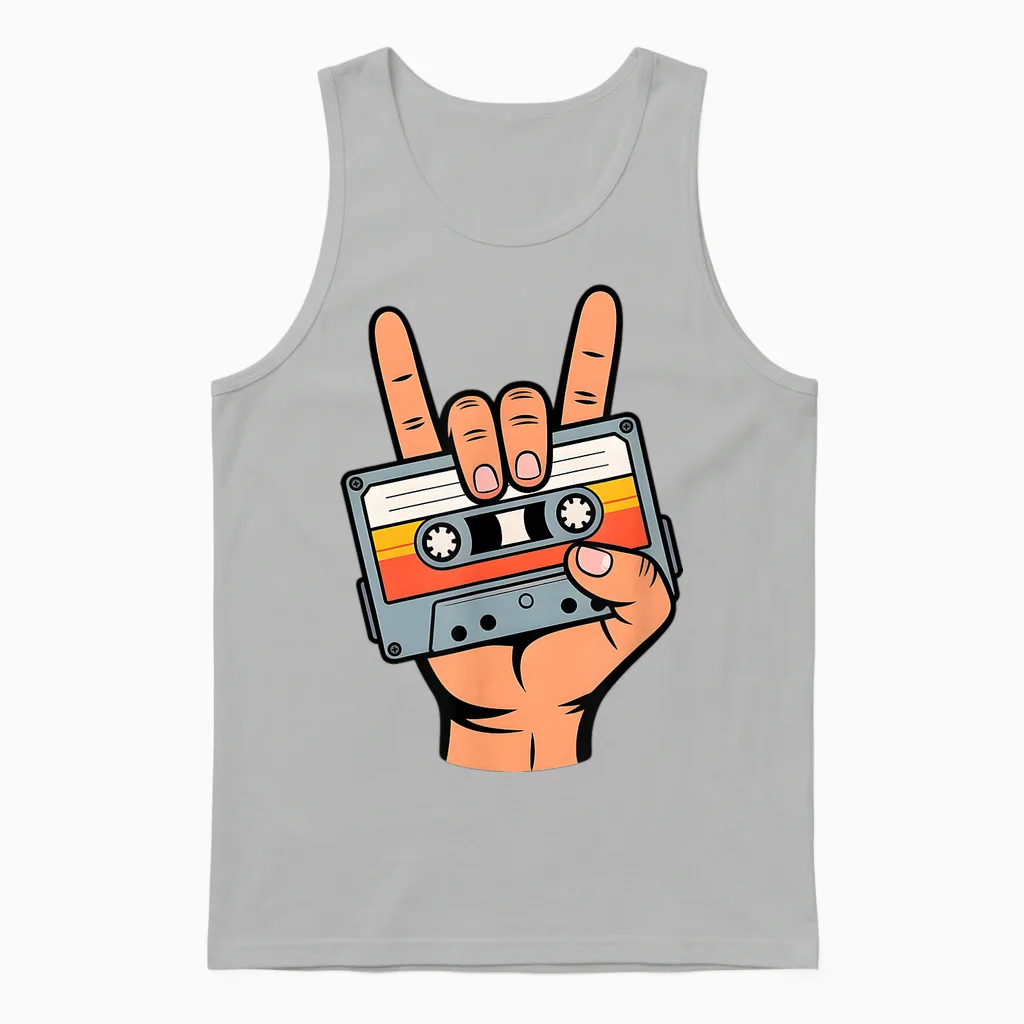 Retro Cassette for Nostalgia 80s & 90s Unisex Tank Top in Ash