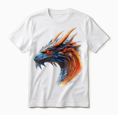 Dragon Drake Mythical Illustration Dragon Drake T-Shirt, White, S Unisex T-Shirt - White