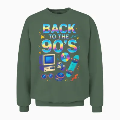 Back to the 90's - 90er Retro Mottoparty Party Unisex Sweatshirt - Military Green