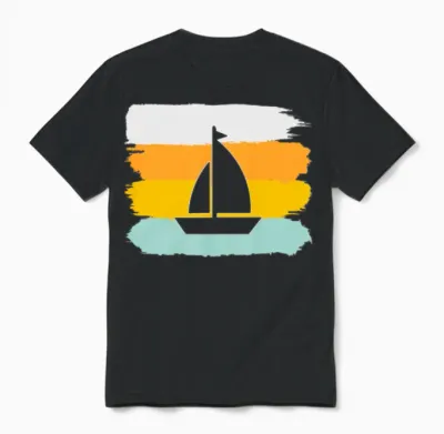 Sailing Retro Unisex T-Shirt - Black