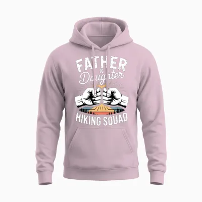 Father Daughter Hiking Squad Hiking Unisex Hoodie - Light Pink