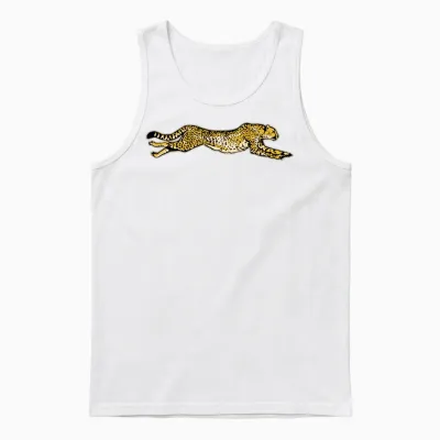 Cheetah Leopard Unisex Tank Top - White