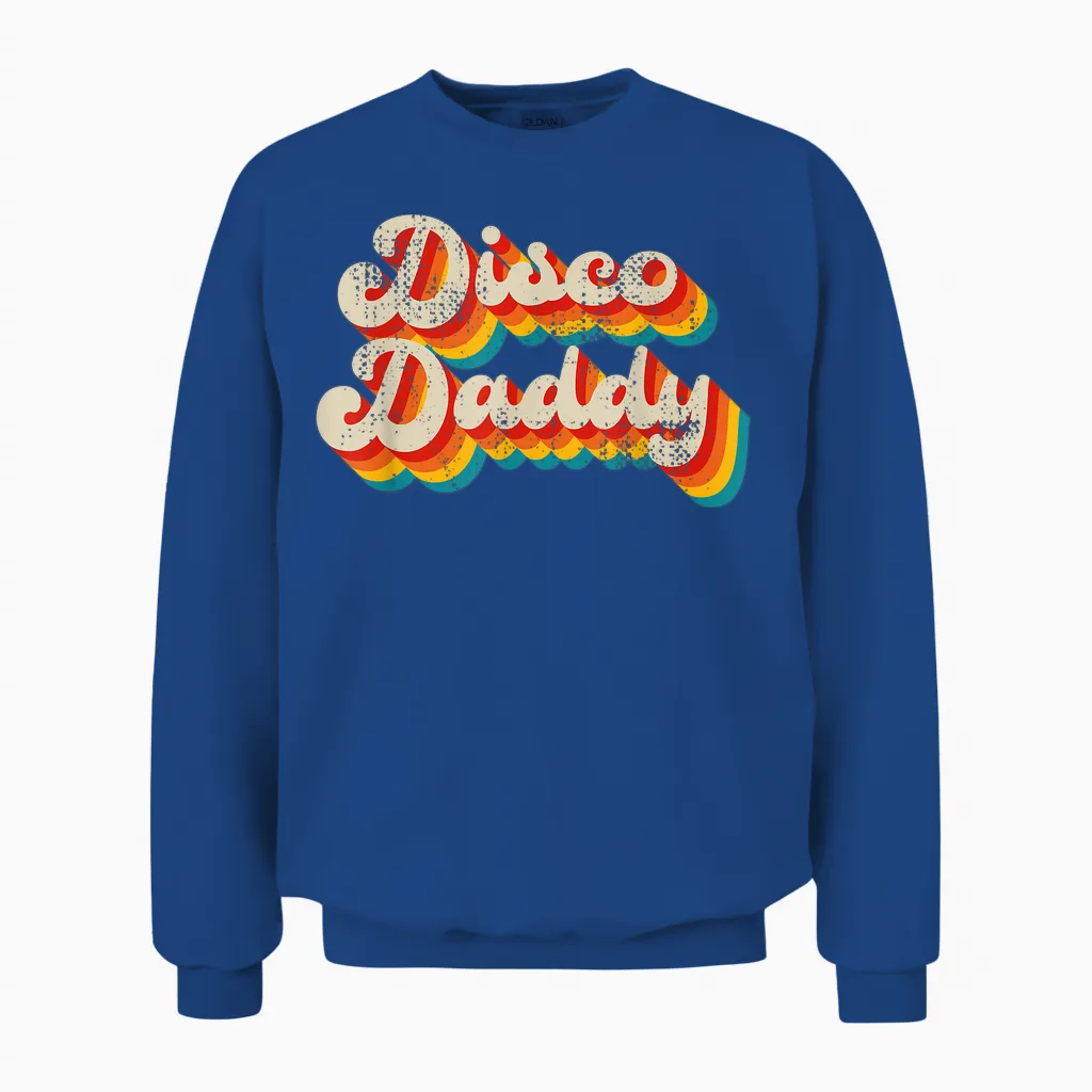Disco Costume 70s Vintage Men Women Retro Disco Daddy Unisex Sweatshirt in Royal