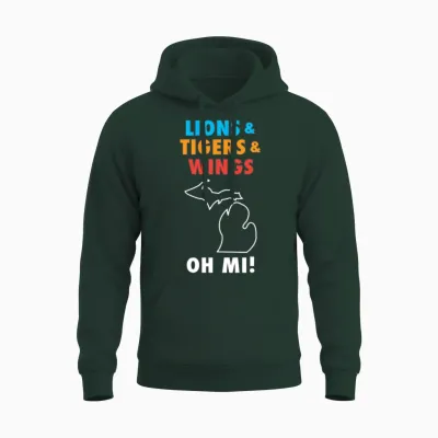 Lions & Tigers & Wings Oh Mi! Unisex Hoodie - Forest