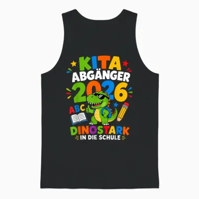Kita Abgänger 2026 Dinostark Jungen Unisex Tank Top - Black
