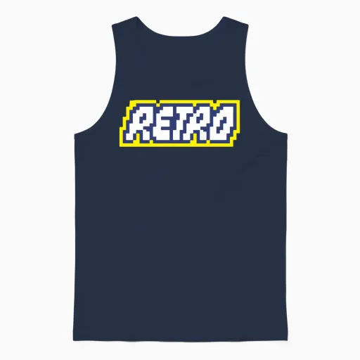 Retro Unisex Tank Top in Navy