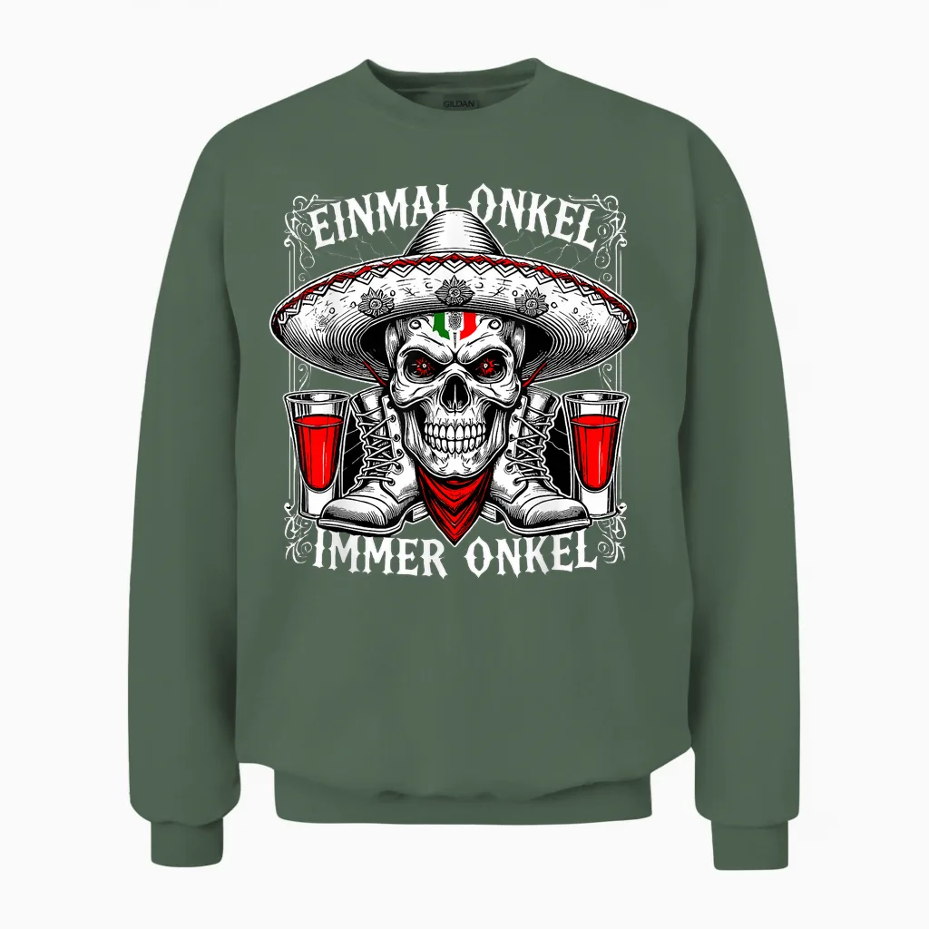 Viva Los Tioz - Böhser Totenkopf Für Rockige Onkel Unisex Sweatshirt in Military Green