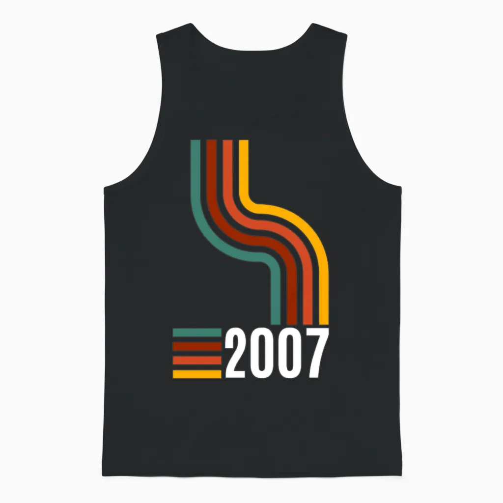 Limited Edition 2007 18th Birthday Present Unisex Tank Top in Black
