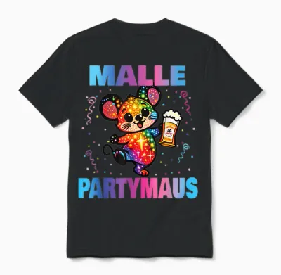 Malle Party Gruppenshirt Mallorca Outfit Damen Herren Party Unisex T-Shirt - Black