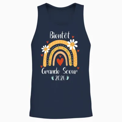 Future Grande Sœur 2026 Je Vais être Grande Soeur 2026 Unisex Tank Top - Navy