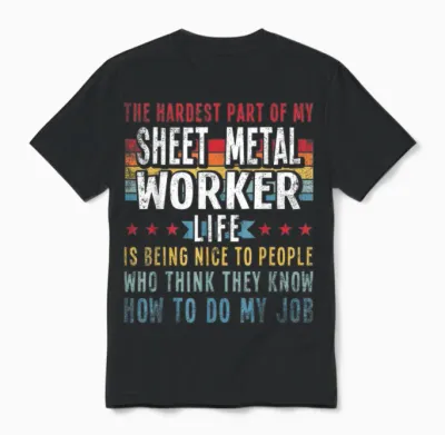 Funny Profession Quote Sheet Metal Worker Unisex T-Shirt - Black