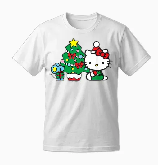 Hello Kitty Christmas Tree Unisex T-Shirt - White