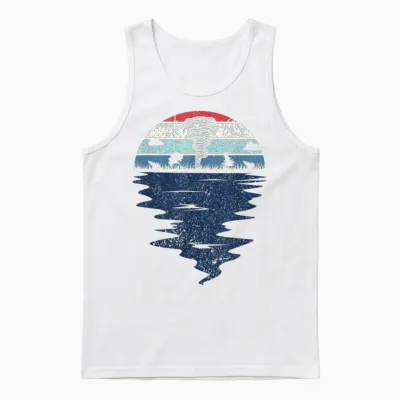 Retro Tornado Hunter Storm Chase Tornadoes T-Shirt, Black, S Unisex Tank Top - White