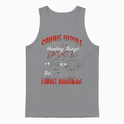 Supernatural Saving People Hunting Things Car Tv Show Unisex Tank Top - Sport Grey