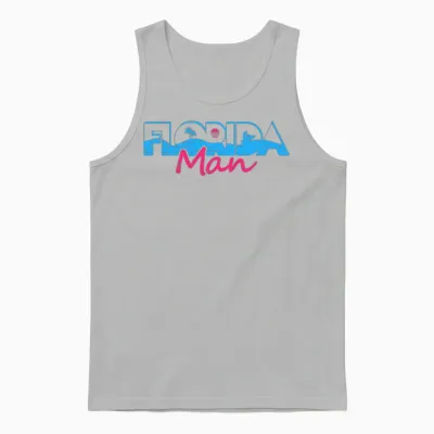 Retro Florida Man Vice Unisex Tank Top - Ash