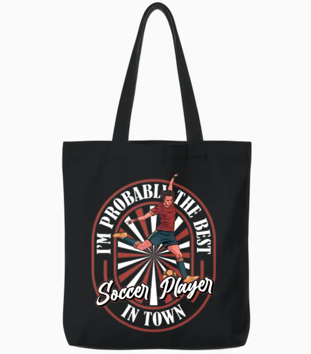 Soccer Funny Tote Bags in Black