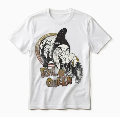 Disney Snow White Witch Poison with Apple Graphic T-Shirt, Black, S Unisex T-Shirt - White