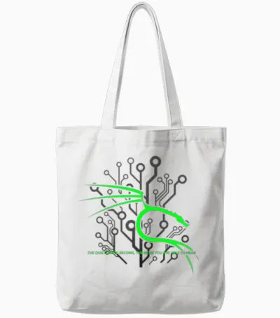 Backtrack Kali Linux with Dragon and Tagline Green Tote Bags - White